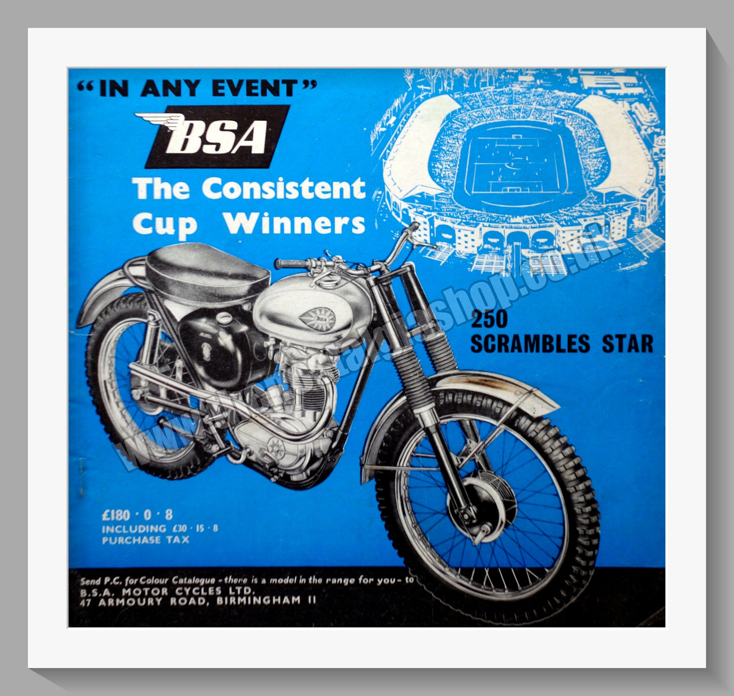 BSA 250 Scrambles Star Motorcycle. Original Advert 1961 (ref AD57282)
