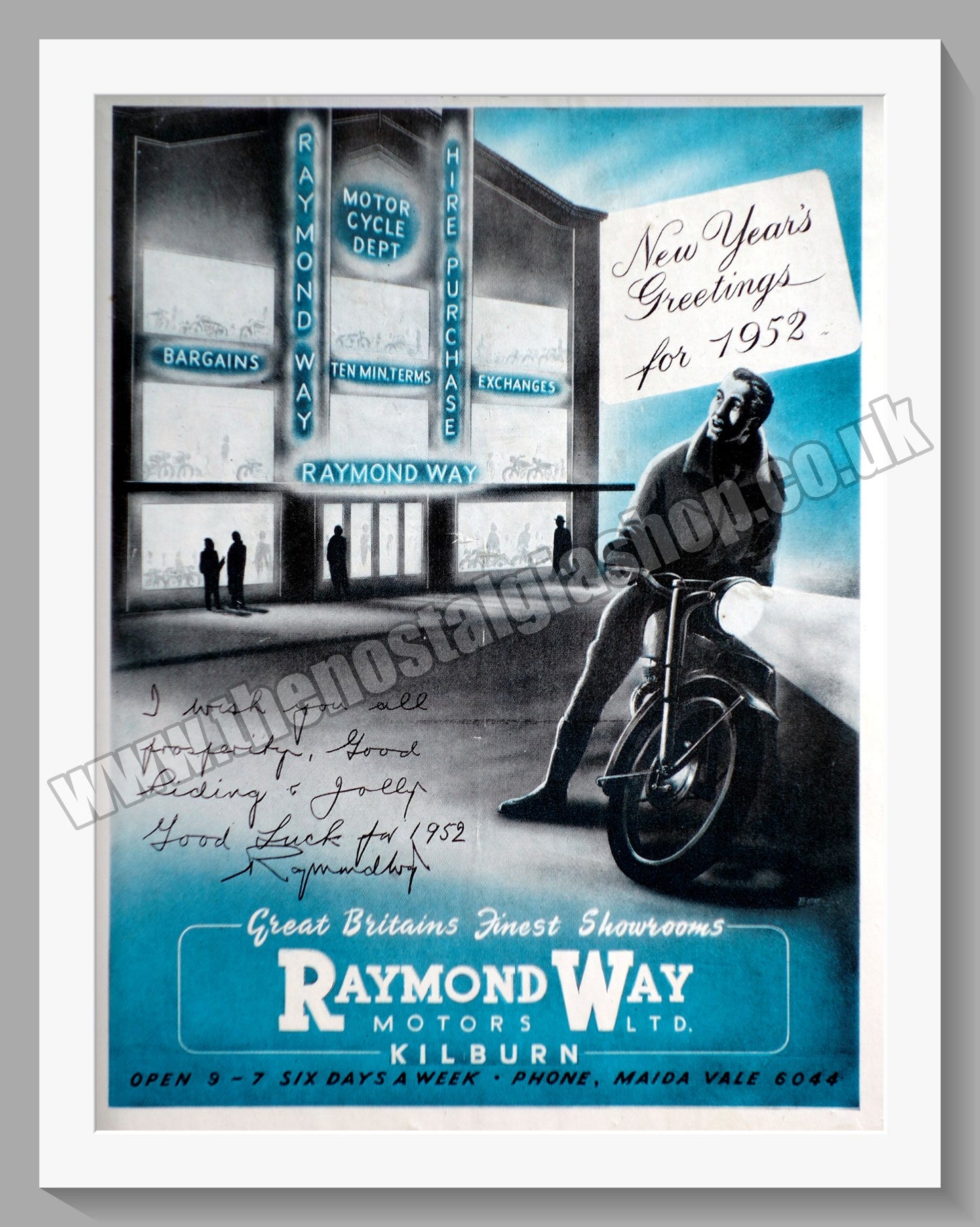 Raymond Way Motorcycle Dealers. Kilburn. Original Advert 1951 (ref AD57344)