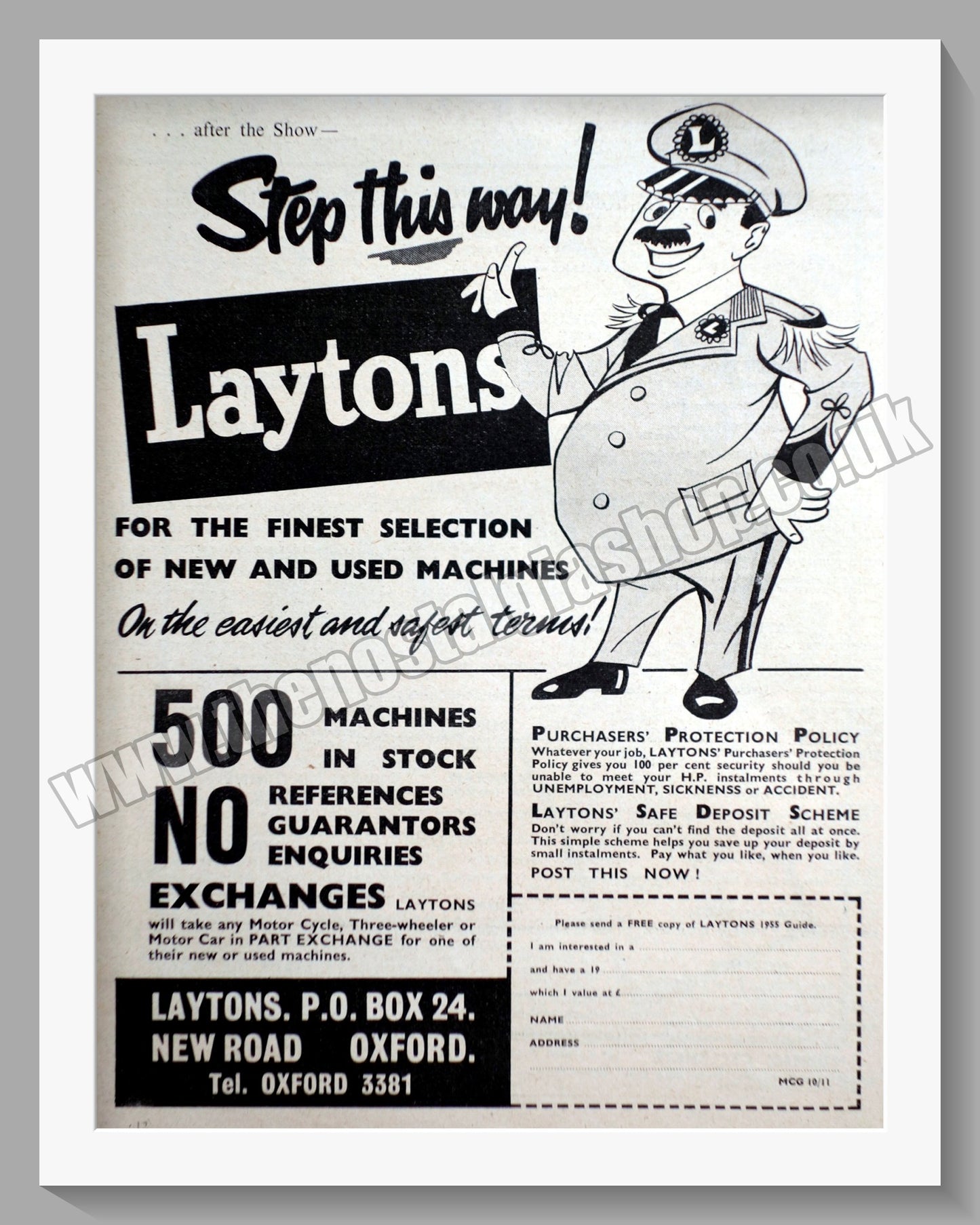 Laytons Of Oxford Motorcycle Dealers. Original Advert 1955 (ref AD57409)