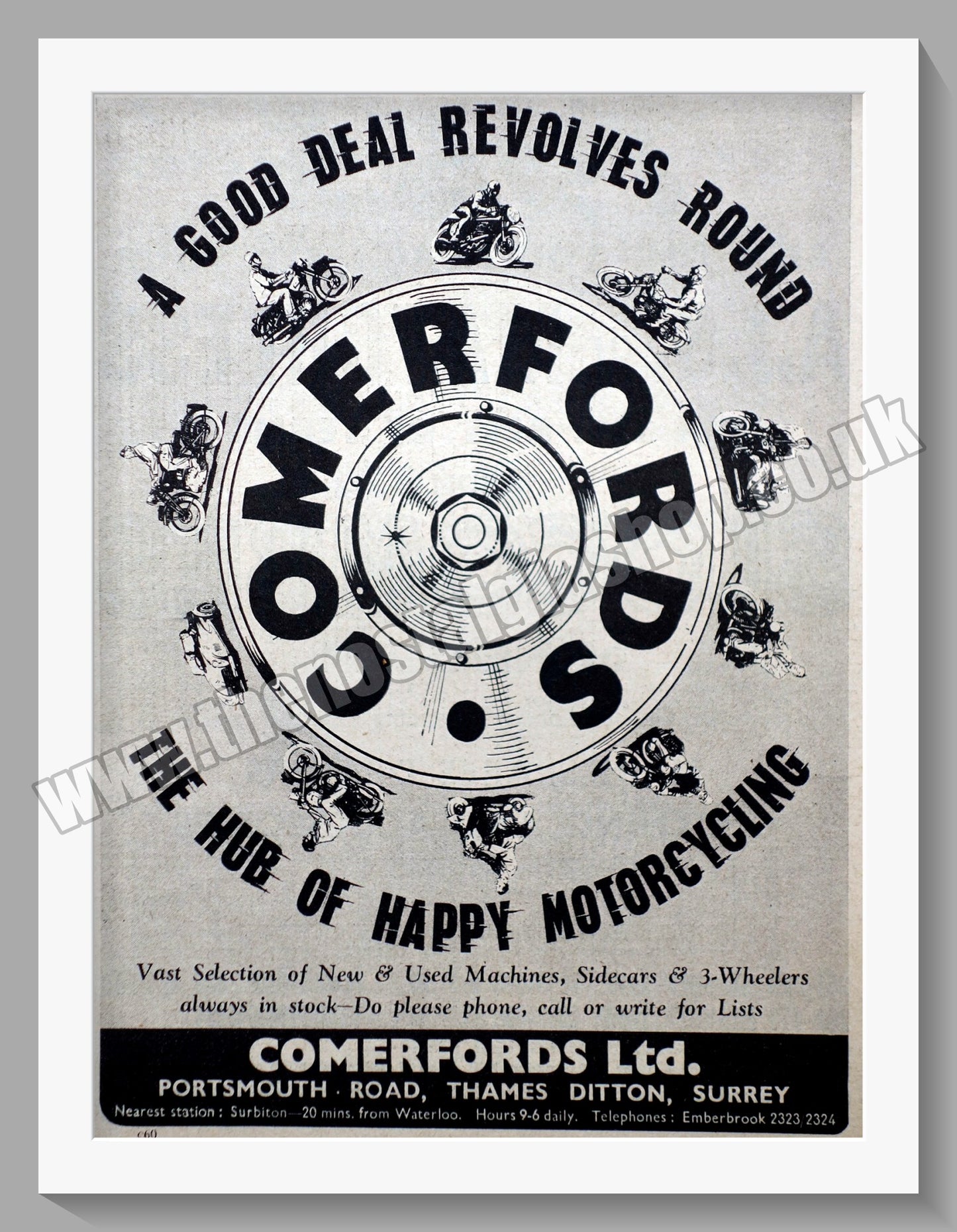 Comerford's Ltd Motorcycle Dealer. Original Advert 1954 (ref AD57542)