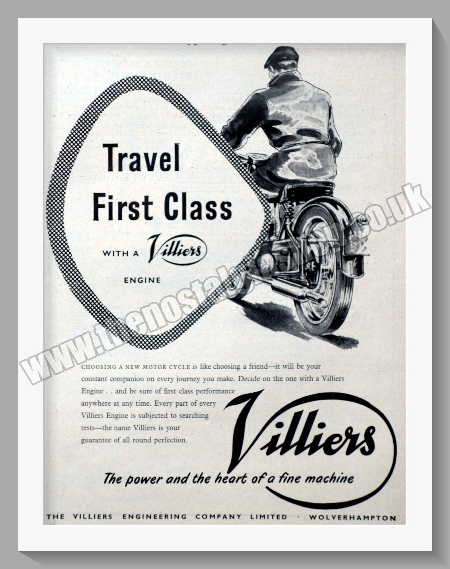 Villiers 250cc Two Stroke Twin Motorcycle Engine. Original Advert 1955 (ref AD57586)