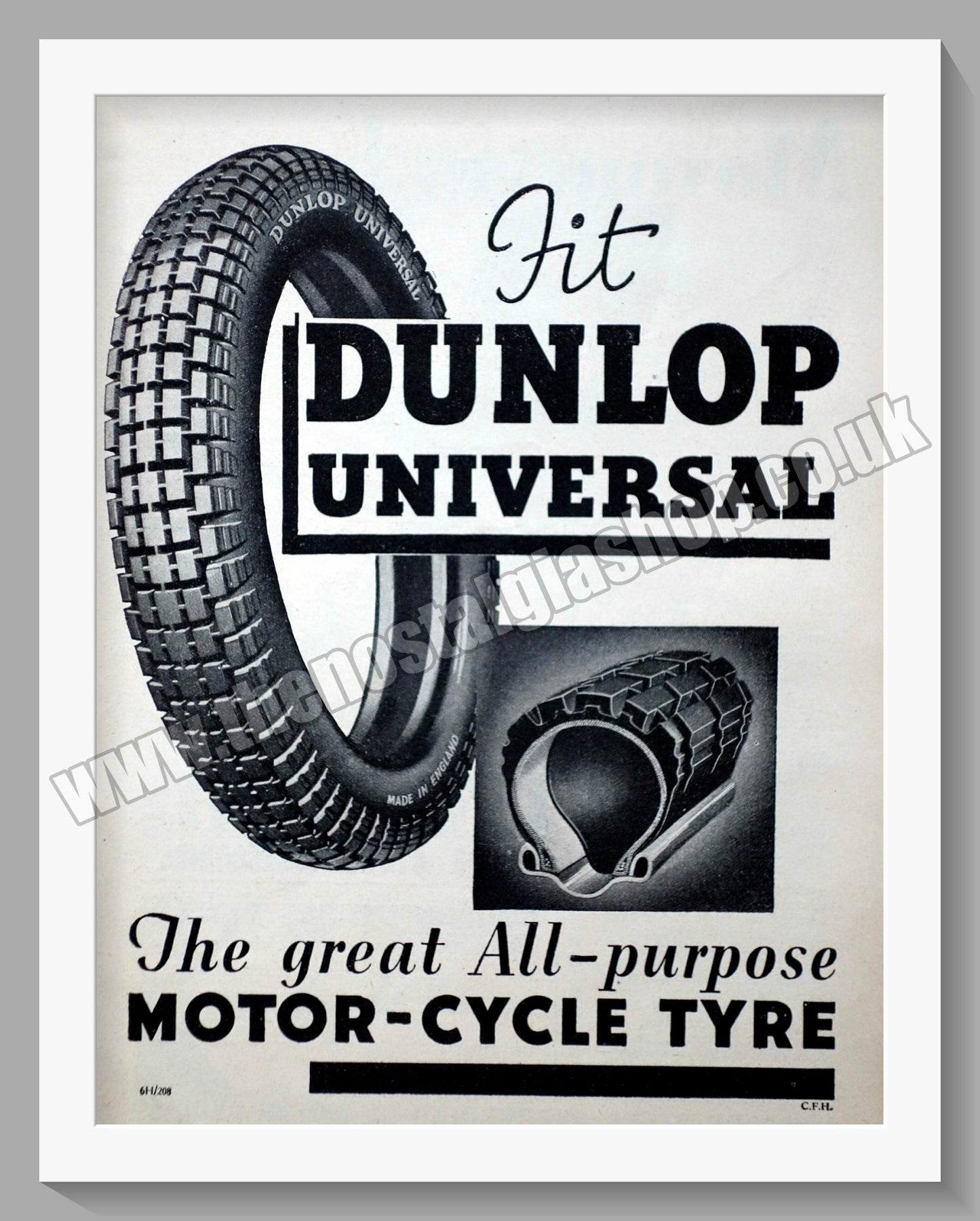 Dunlop Motorcycle Tyres. Original Advert 1936 (ref AD57716)