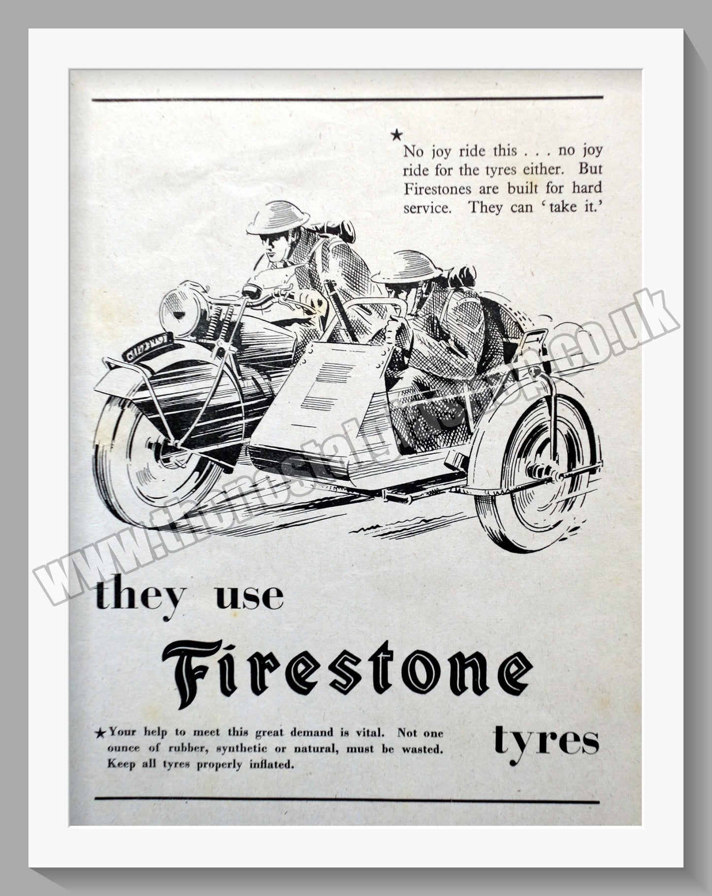 Firestone Motorcycle Tyres. Original Advert 1944 (ref AD57781)