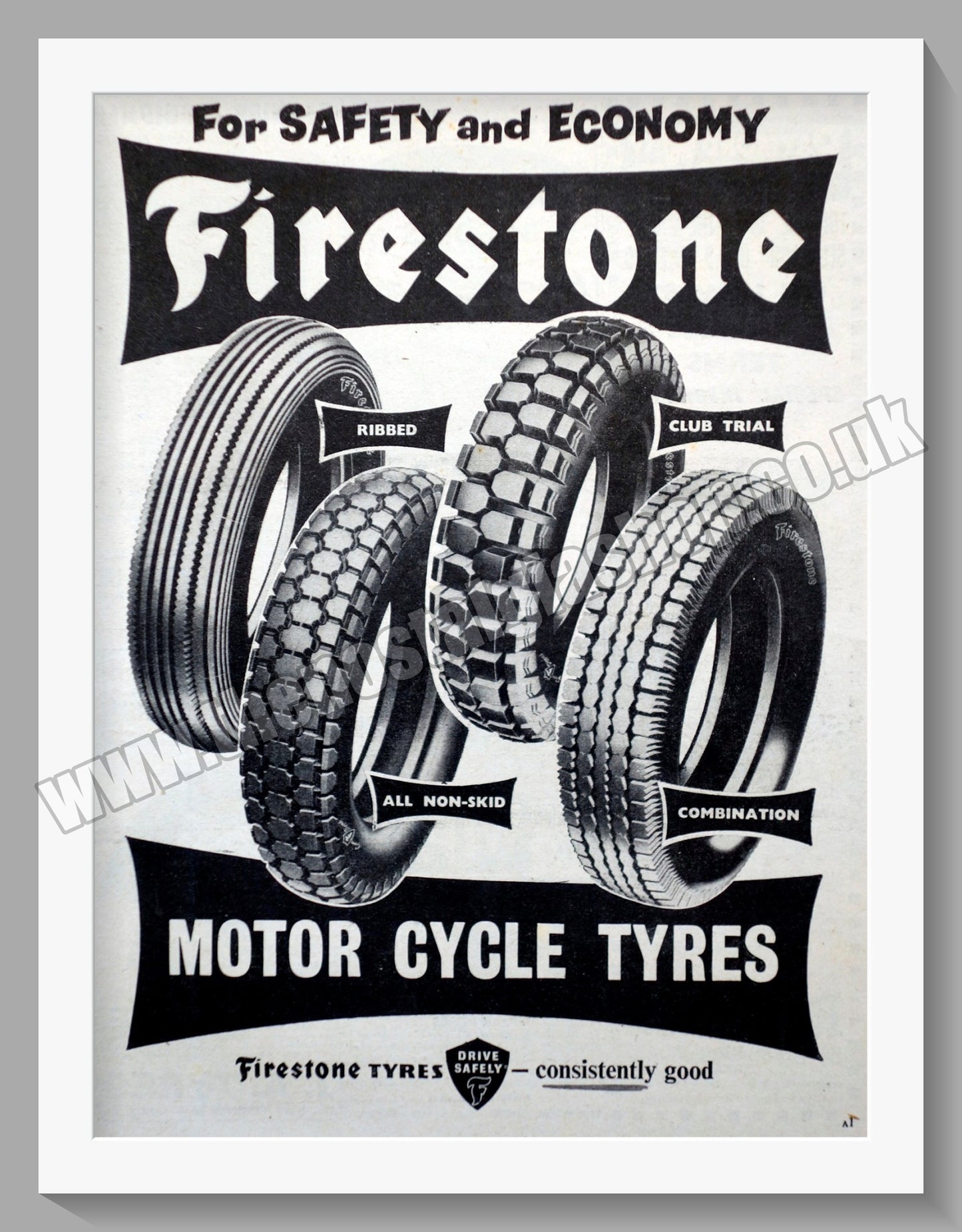 Firestone Motorcycle Tyres. Original Advert 1960 (ref AD57786)