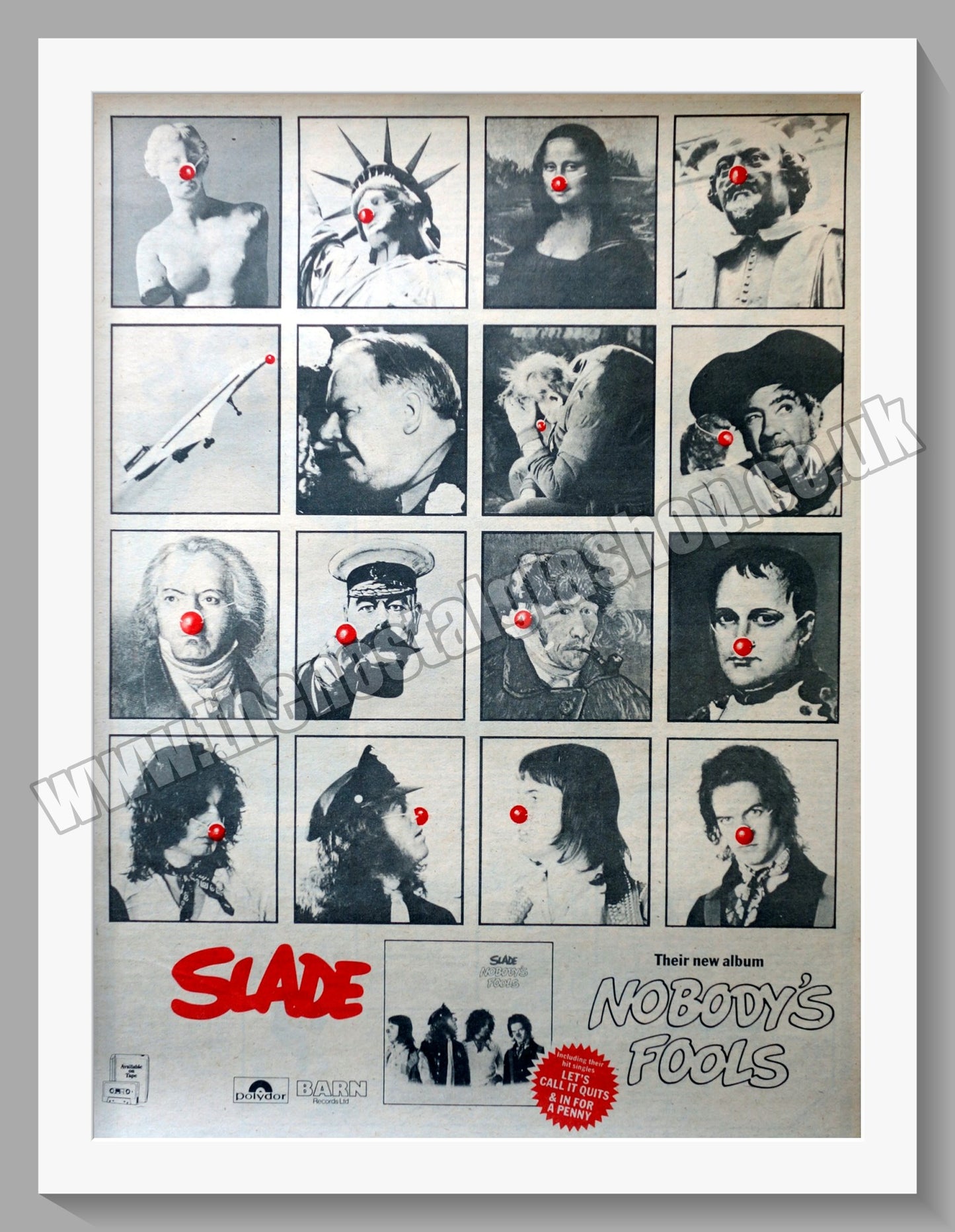 Slade Nobody's Fool. Vintage Advert 1976 (ref AD14634)