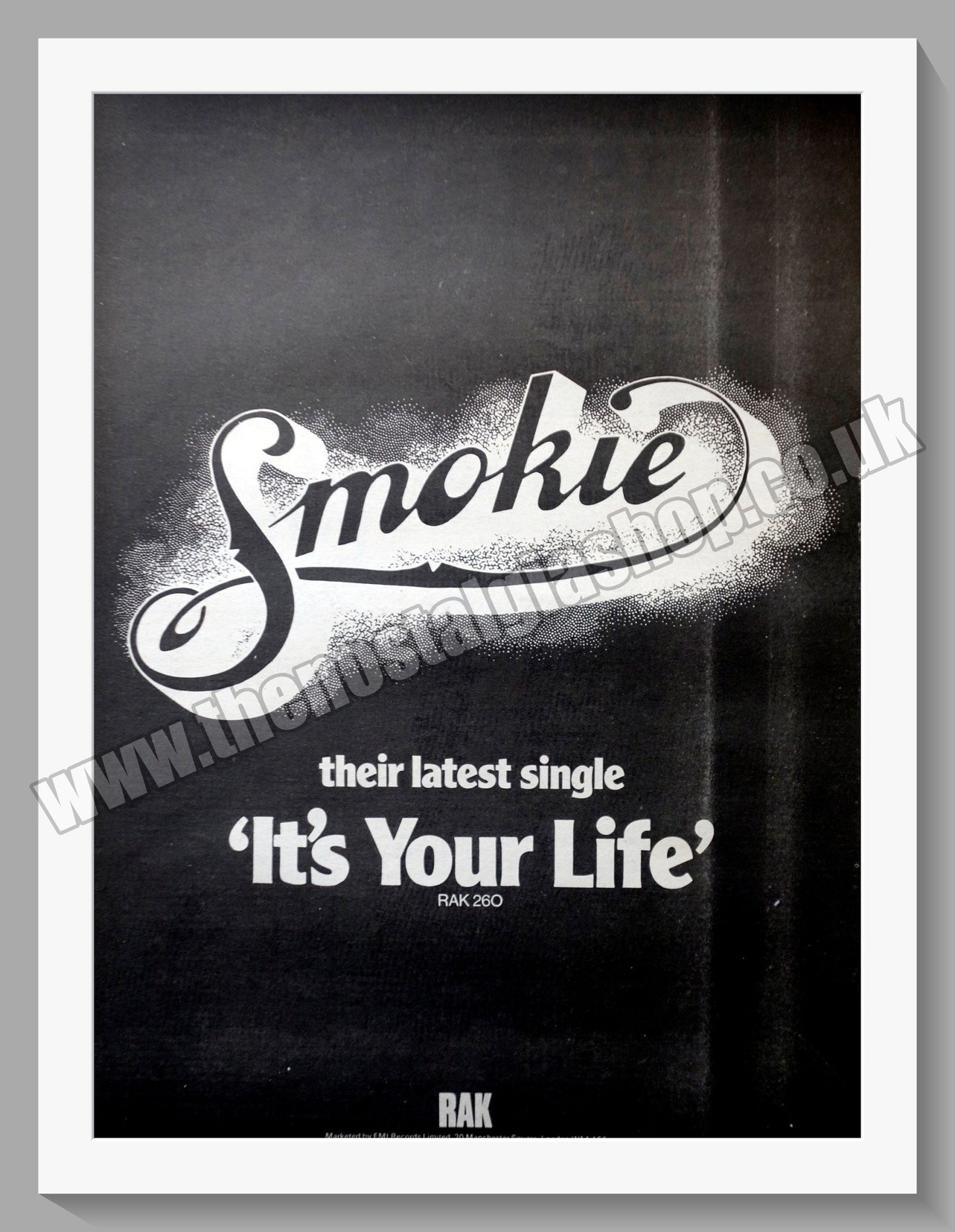 Smokie It's Your Life. Vintage Advert 1977 (ref AD14676)