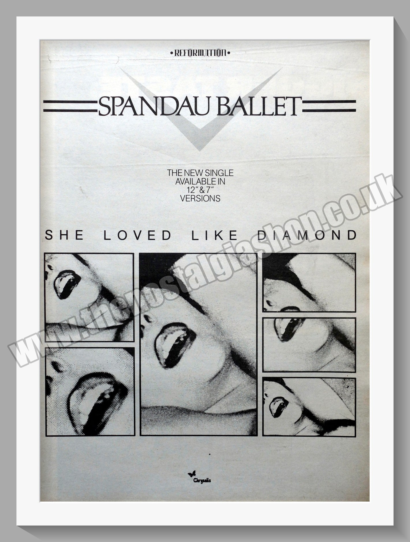 Spandau Ballet She Loved Like Diamond. Original Vintage Advert 1982 (ref AD14712)