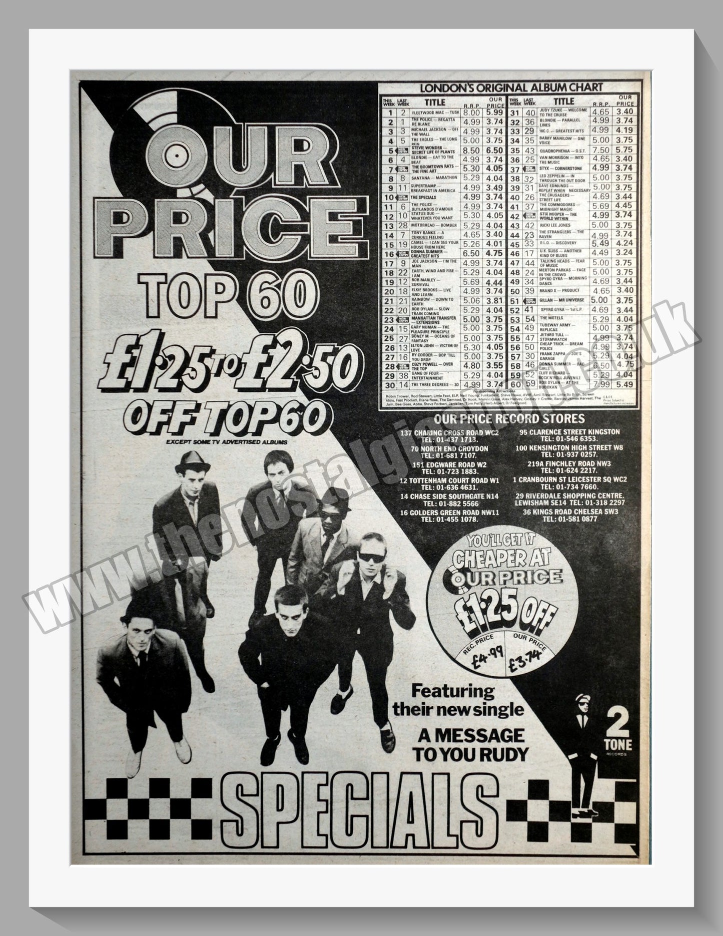 Specials (The) A Message To You Rudy. Original Vintage Advert 1979 (ref AD14754)