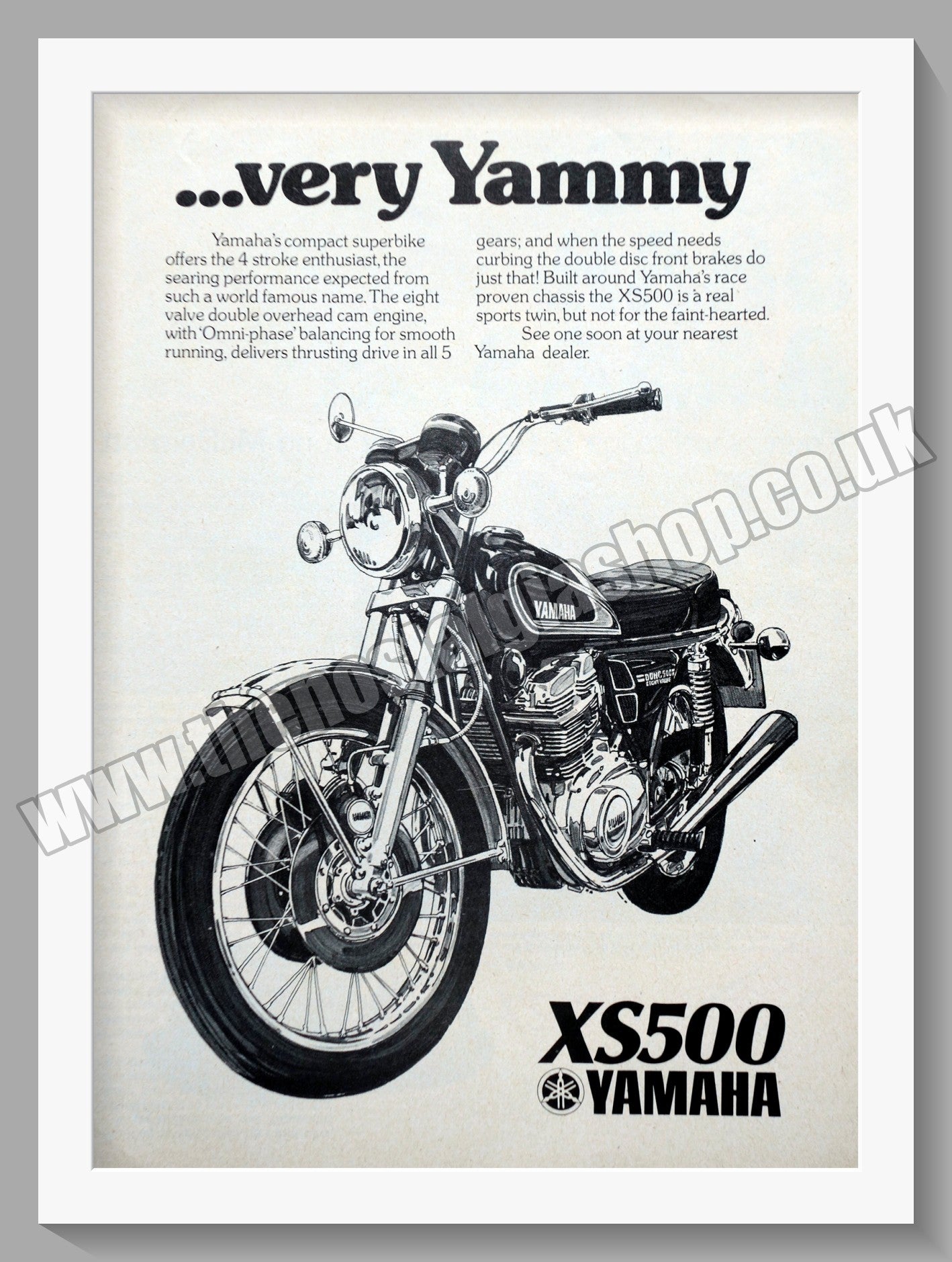 Yamaha XS500 Motorcycle. Original Advert 1975 (ref AD57813)