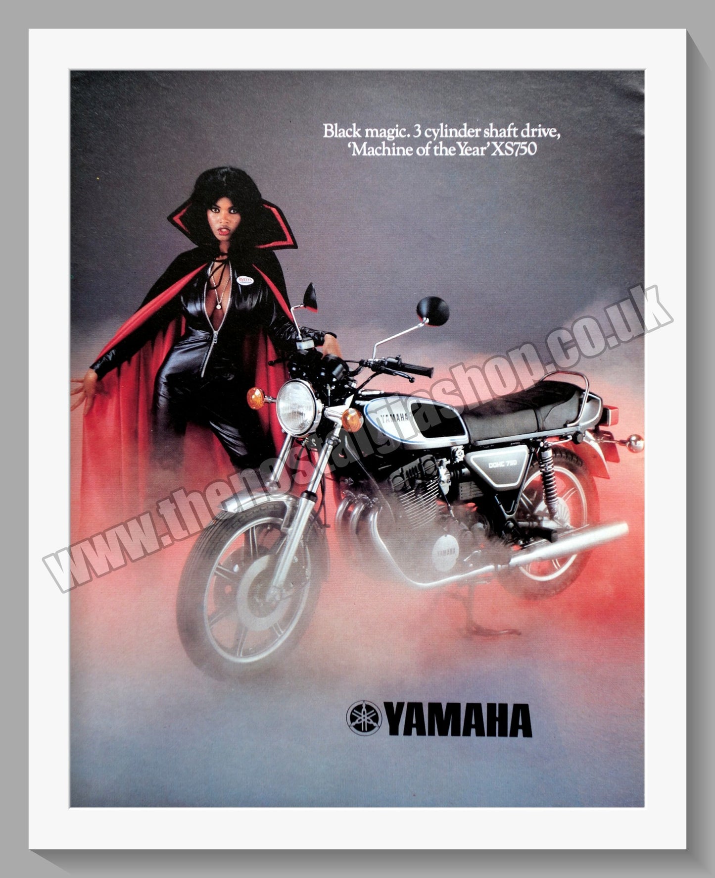 Yamaha XS750 Motorcycle. Black Magic. Original Advert 1978 (ref AD57820)