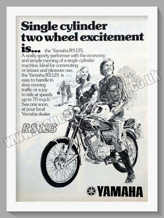 Yamaha RS125 Motorcycle. Original Advert 1975 (ref AD57829)