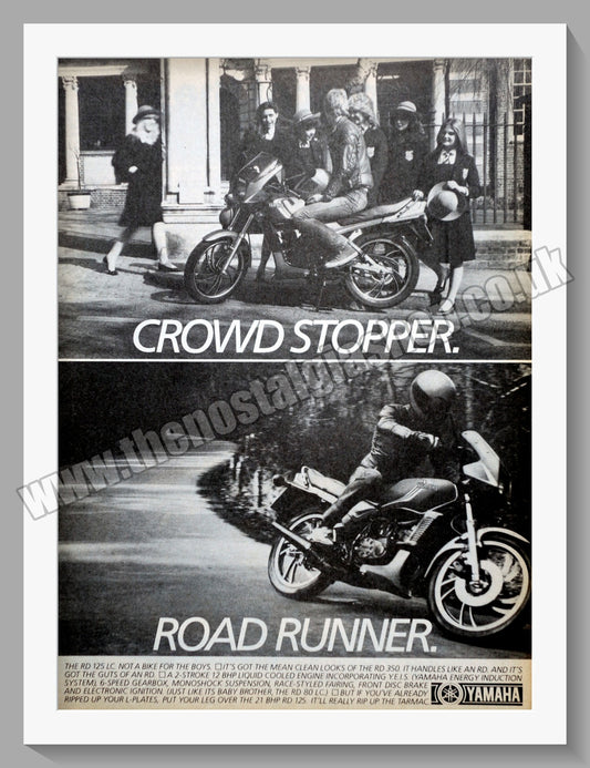 Yamaha RD125 & RD350 Motorcycle. Original Advert 1983 (ref AD57838)