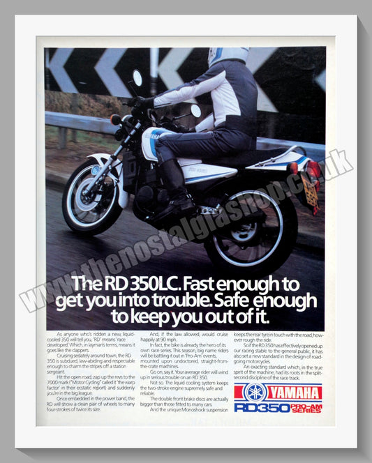 Yamaha RD350LC Motorcycles. Original Advert 1981 (ref AD57848)
