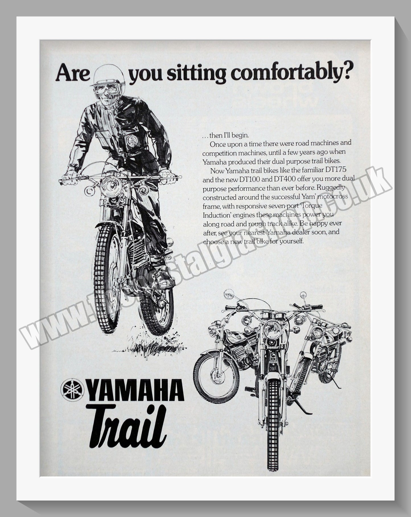 Yamaha Trail Motorcycles. Original Advert 1976 (ref AD57878)