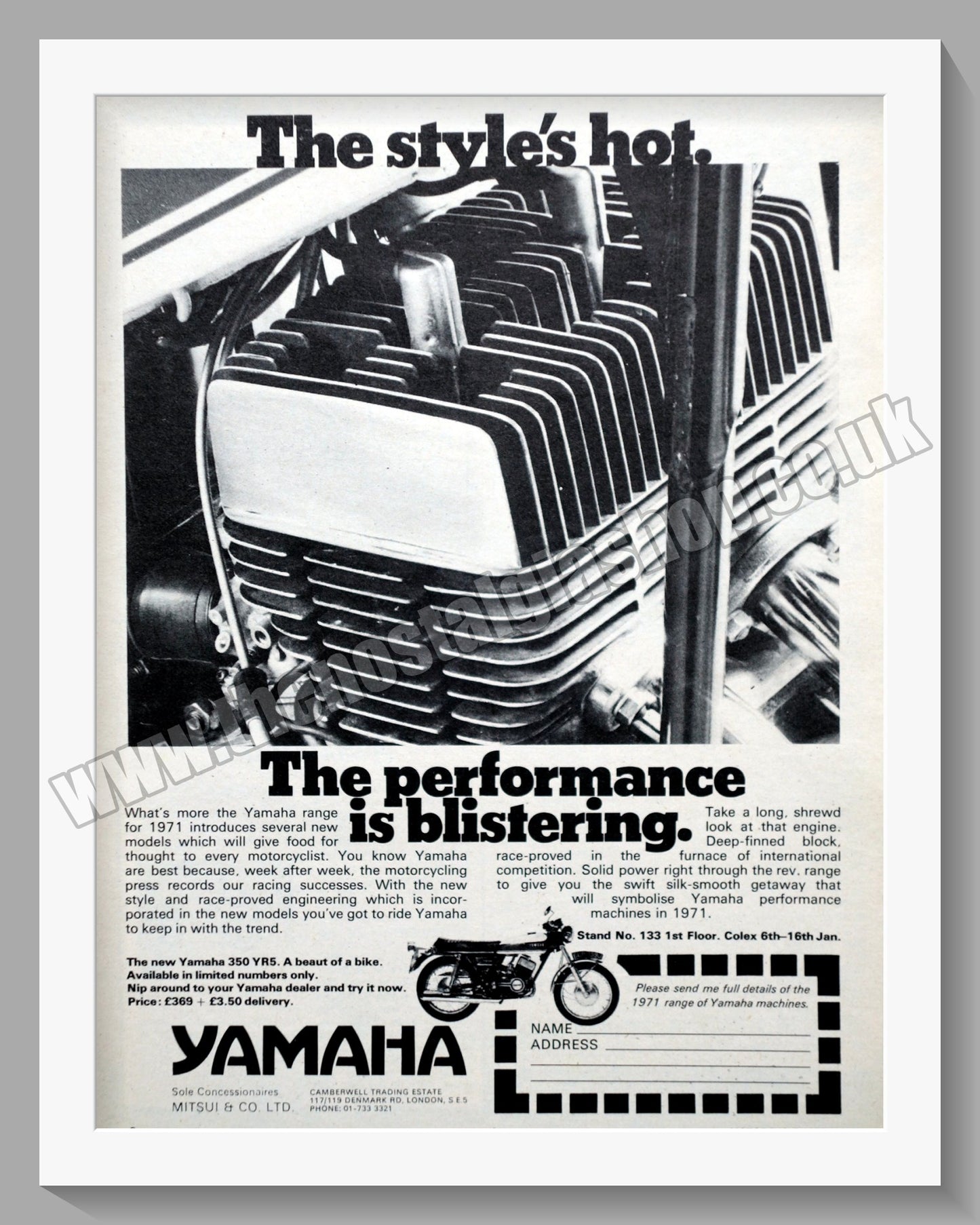Yamaha 350 YR5 Motorcycle. Original Advert 1971 (ref AD57866)