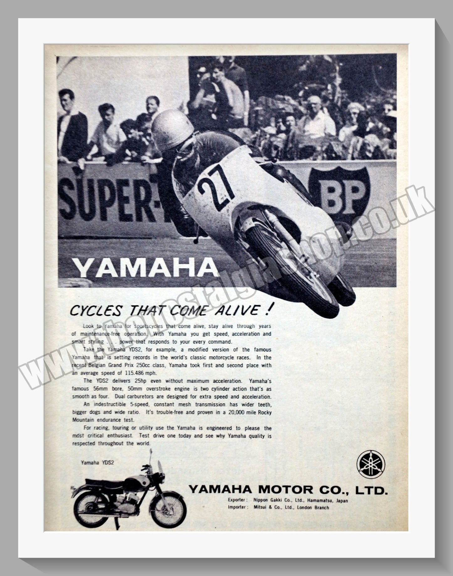Yamaha YDS2 Motorcycle. Original Advert 1964 (ref AD57867)