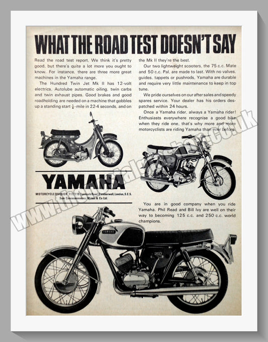 Yamaha Motorcycles. Original Advert 1968 (ref AD57879)