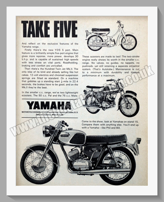 Yamaha Motorcycles. Original Advert 1968 (ref AD57951)