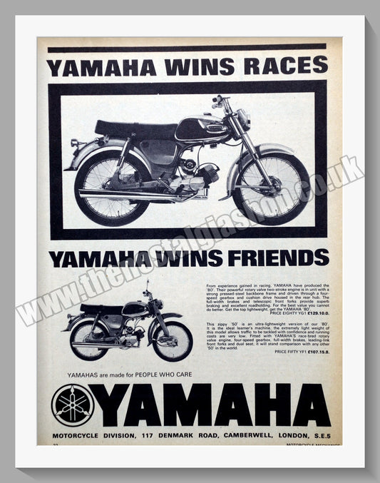 Yamaha Motorcycles. Original Advert 1965 (ref AD57953)