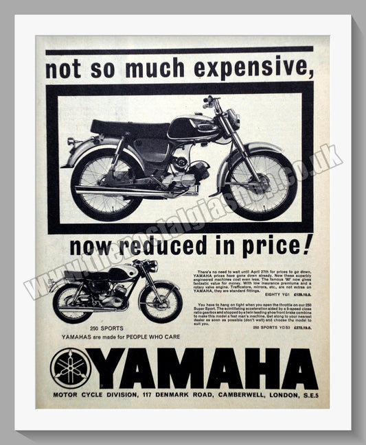 Yamaha Motorcycles. Original Advert 1965 (ref AD57954)