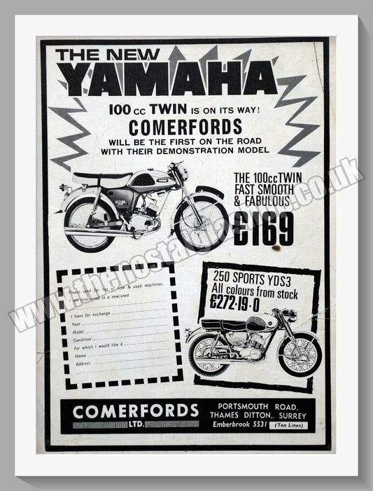 Yamaha Motorcycles. Original Advert 1966 (ref AD57958)