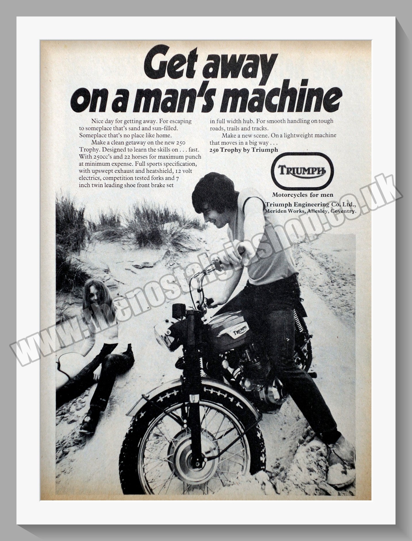 Triumph Motorcycles. Original advert 1969 (ref AD58030)