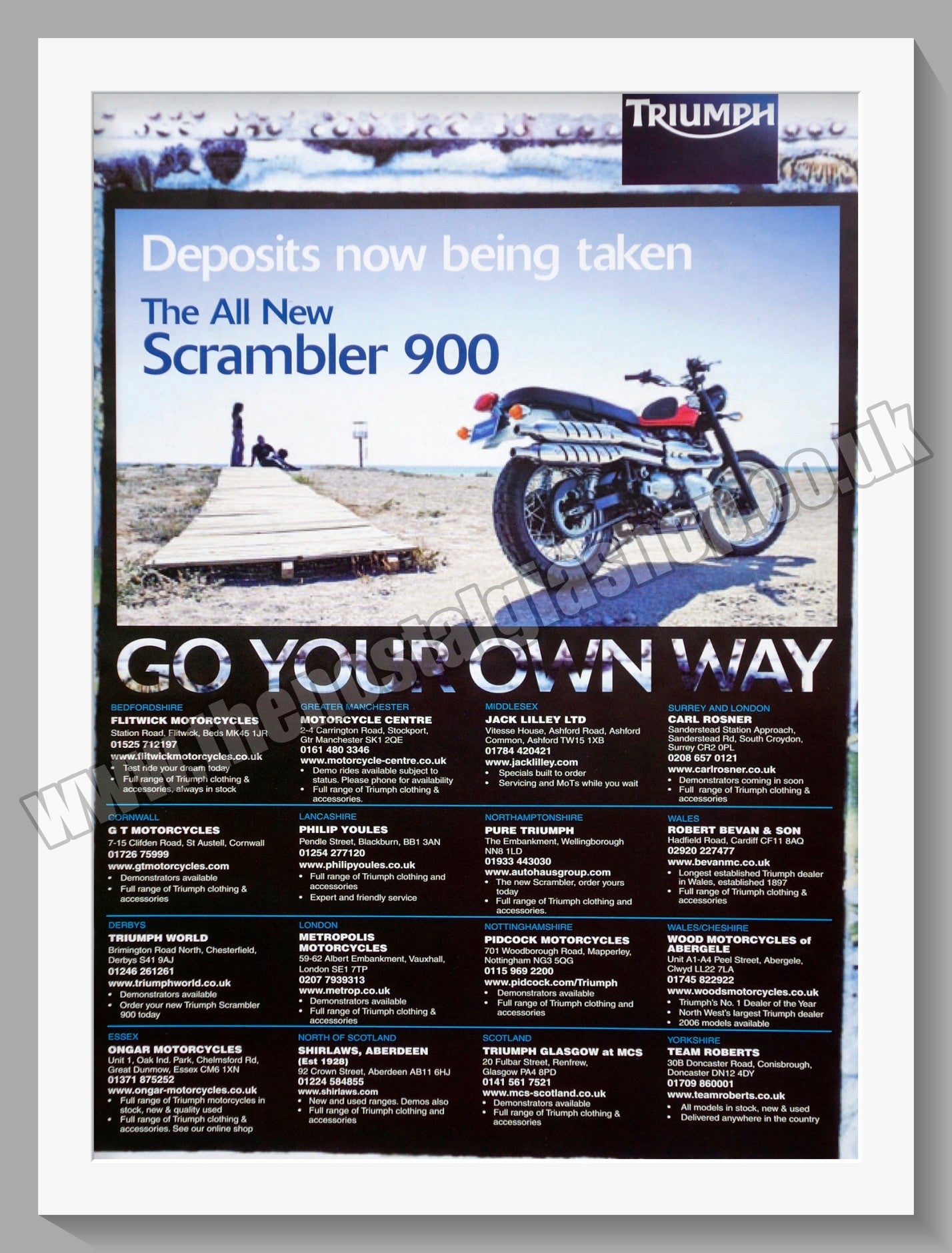 Triumph Motorcycles Scrambler 900. Original advert 2006 (ref AD58044)