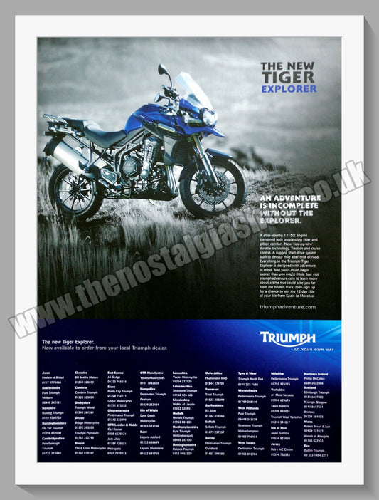 Triumph Motorcycles Tiger Explorer. Original advert 2012 (ref AD58051)