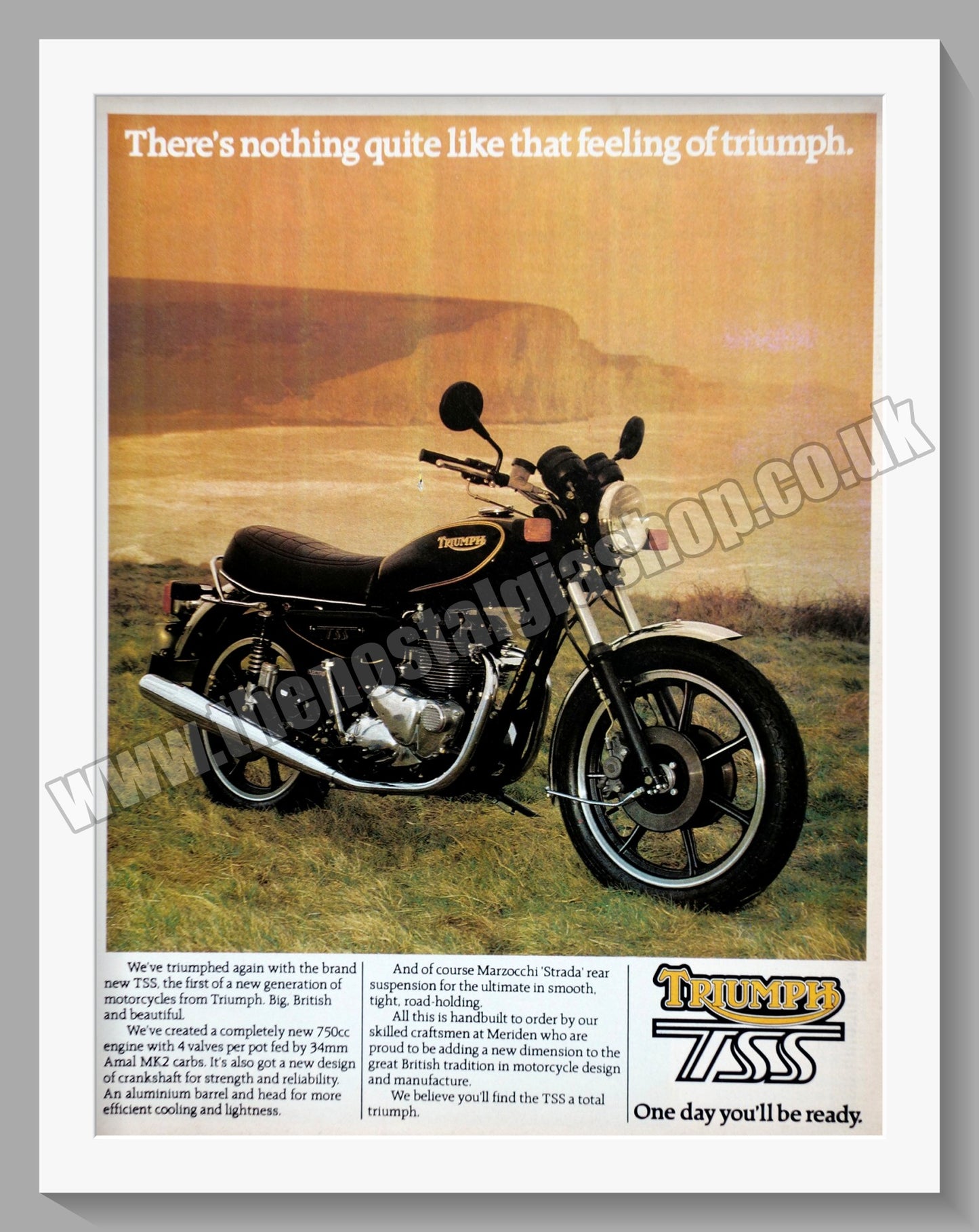 Triumph TSS Motorcycles. Original advert 1982 (ref AD58055)