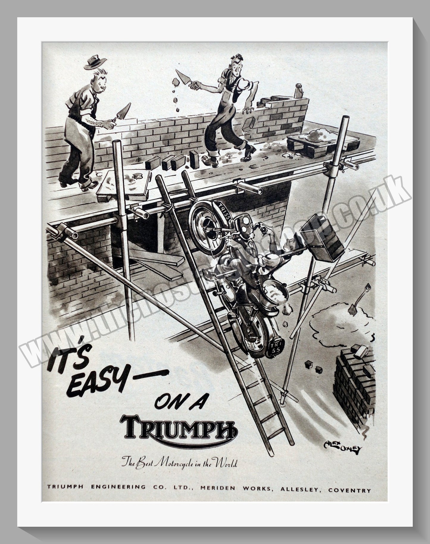 Triumph Motorcycles. Original advert 1955 (ref AD58072)