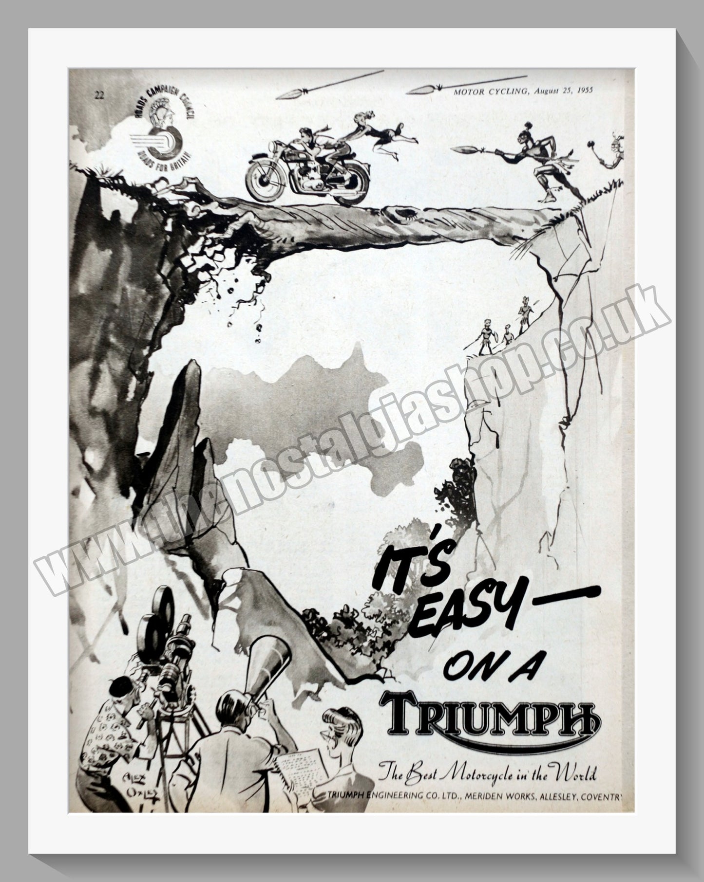 Triumph Motorcycles. Original advert 1955 (ref AD58074)