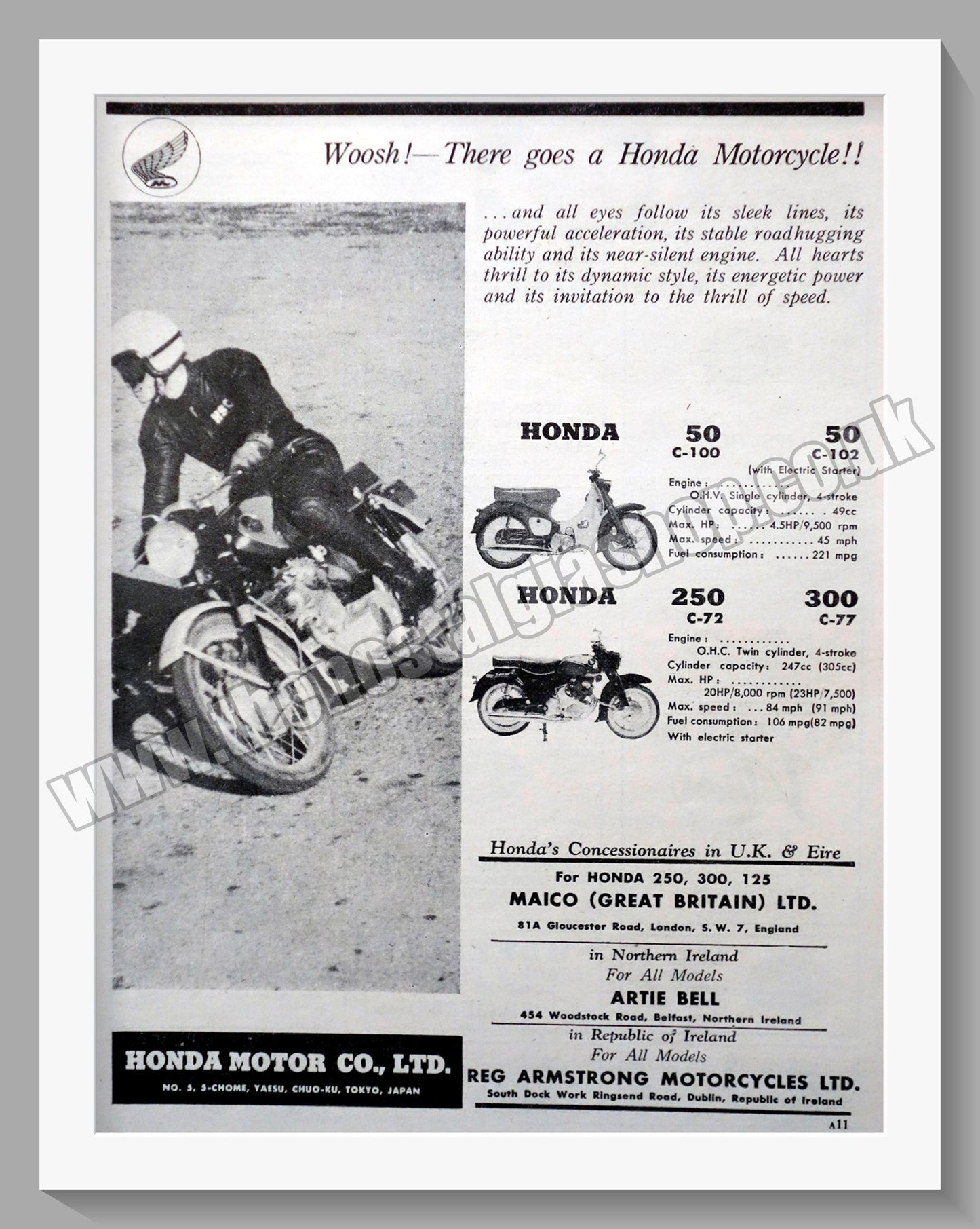 Honda Motorcycles. Original advert (ref AD58145)