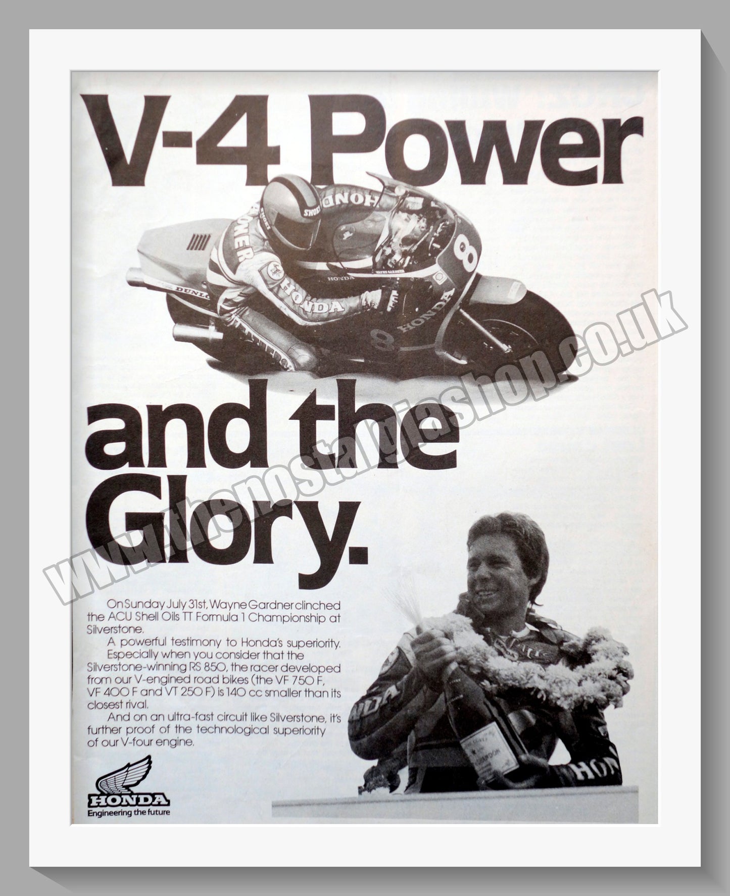 Honda Motorcycles Wayne Gardner. Original advert (ref AD58155)