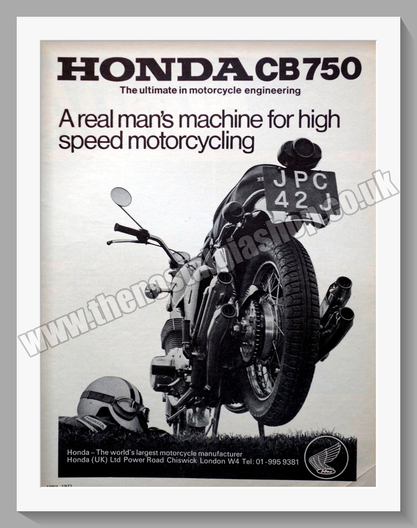 Honda CB750 Motorcycle. 1971 Original advert (ref AD58174)
