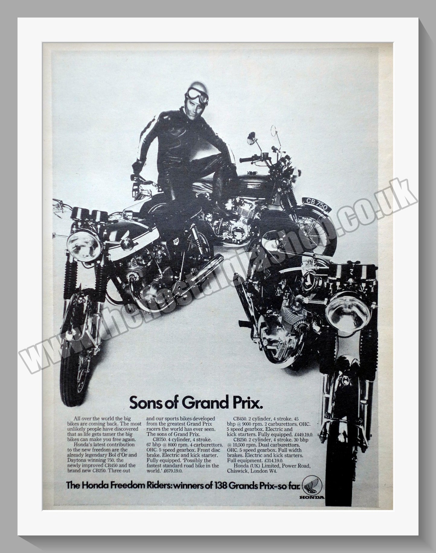 Honda Motorcycle. 1962 Original advert (ref AD58246)
