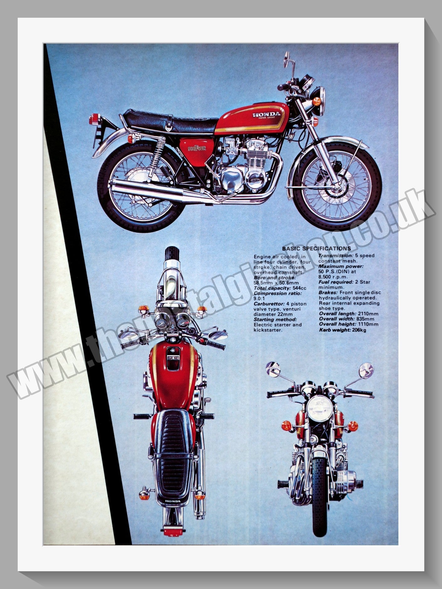 Honda 550F2 Motorcycle. 1977 Original Double Advert (ref AD58183)