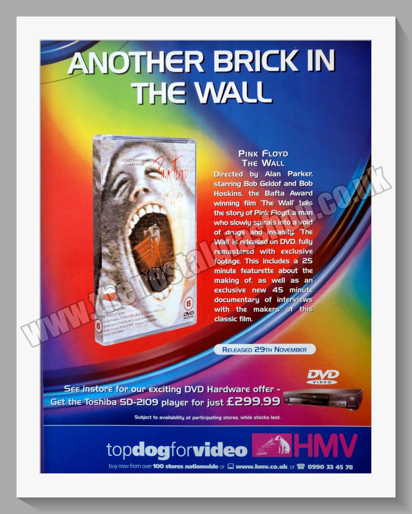 Pink Floyd The Wall. 1999 Original Advert (ref AD58307)