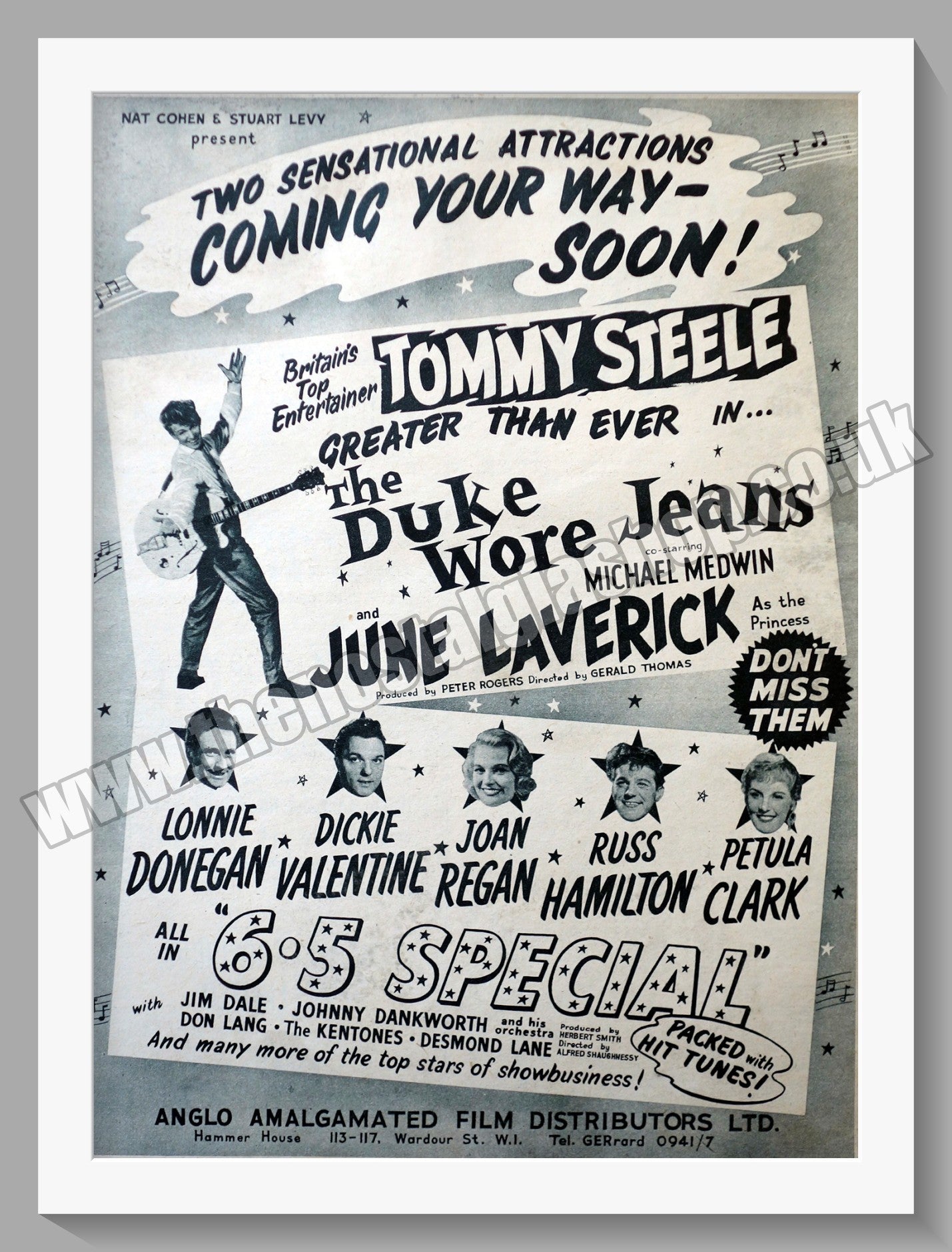The Duke Wore Jeans Tommy Steele. 1958 Original Advert (ref AD58309)
