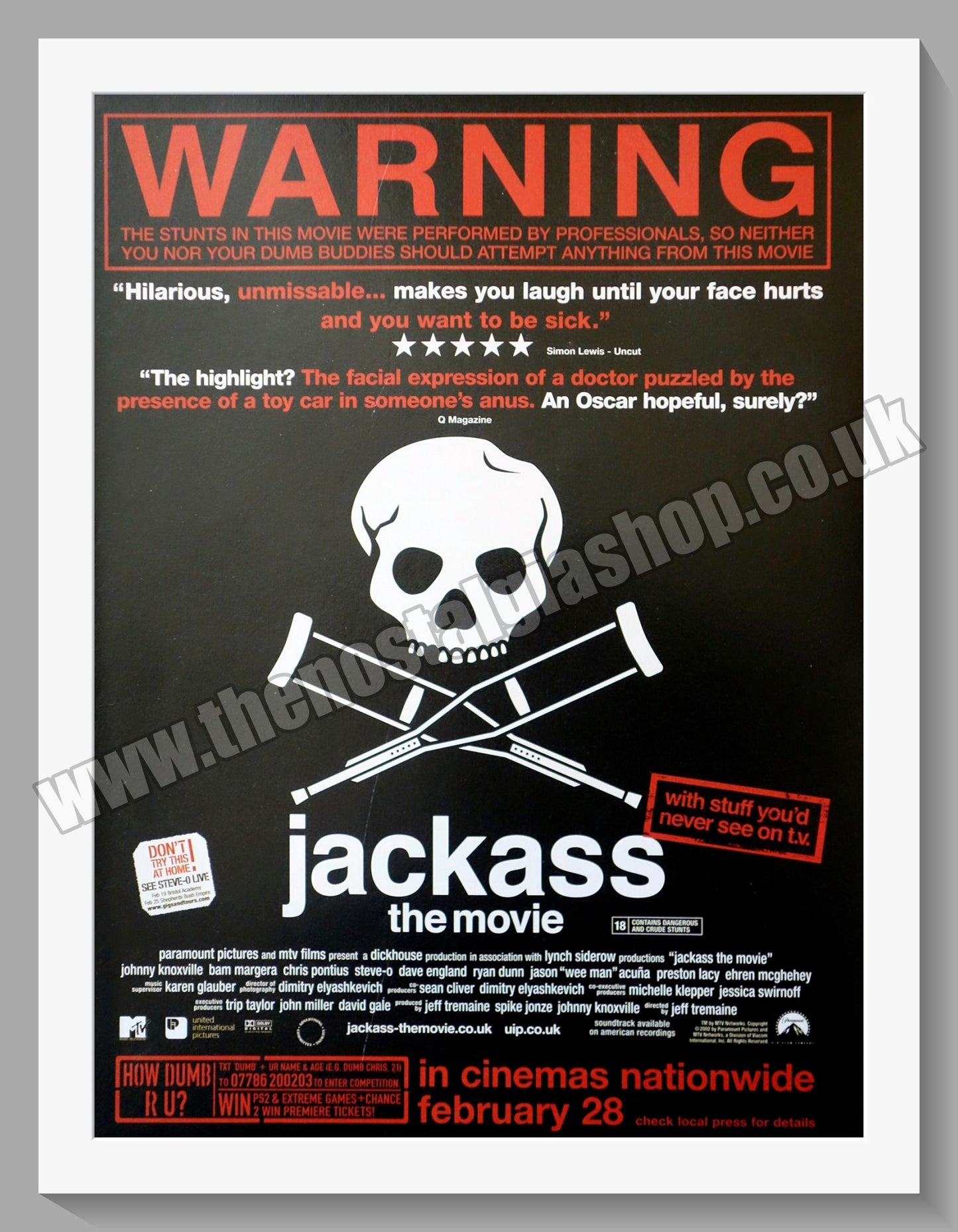 Jackass The Movie. 2003 Original Advert (ref AD58513)