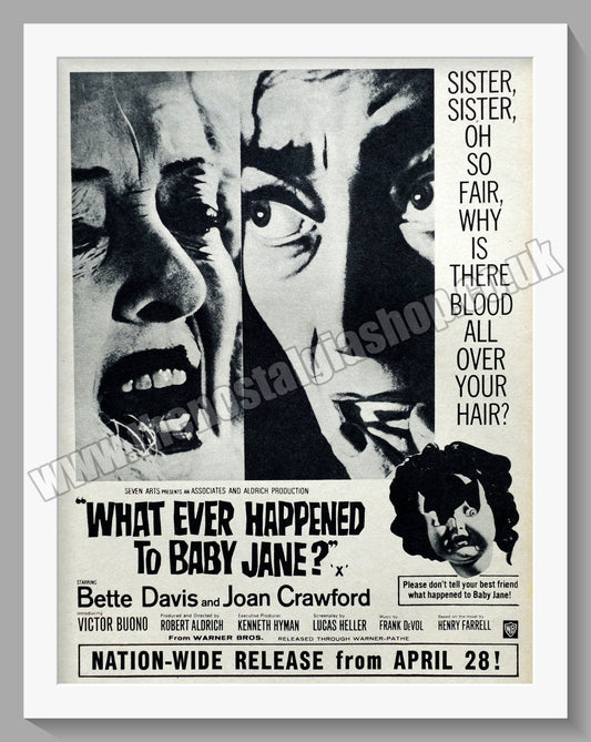 Whatever Happened To Baby Jane. 1963 Original Advert (ref AD58711)