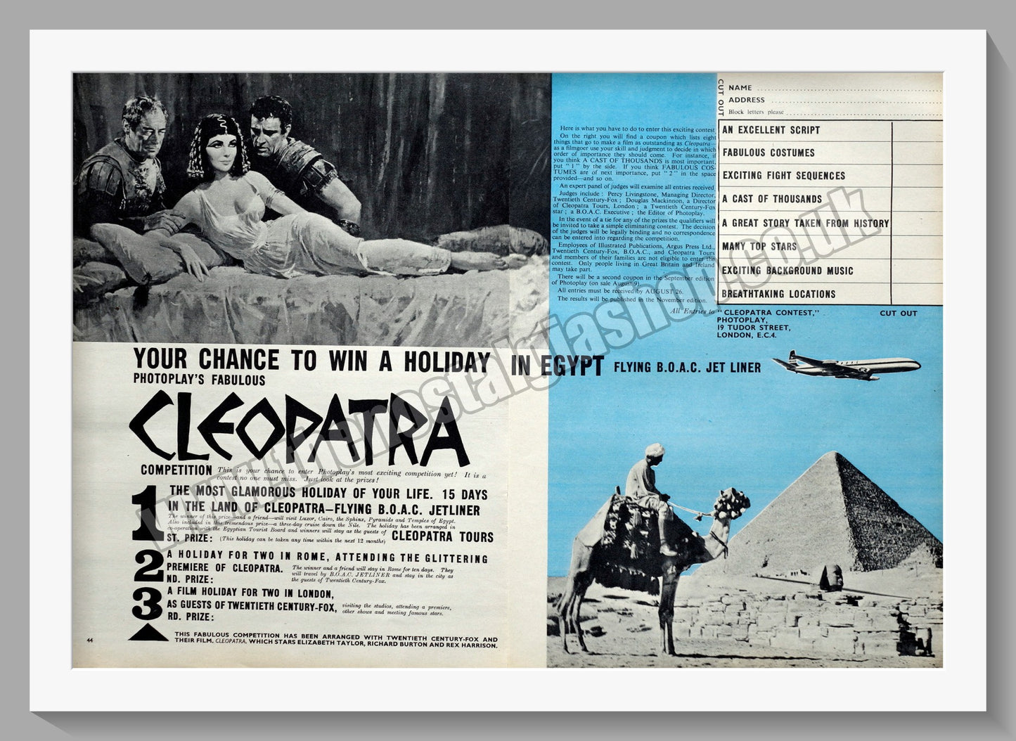 Cleopatra. 1963 Double Original Advert (ref AD58721)