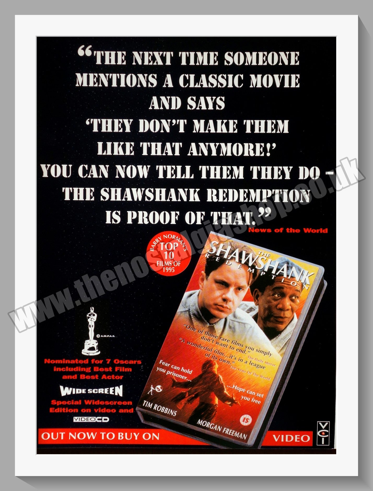 The Shawshank Redemption. 1996 Original Advert (ref AD58727)
