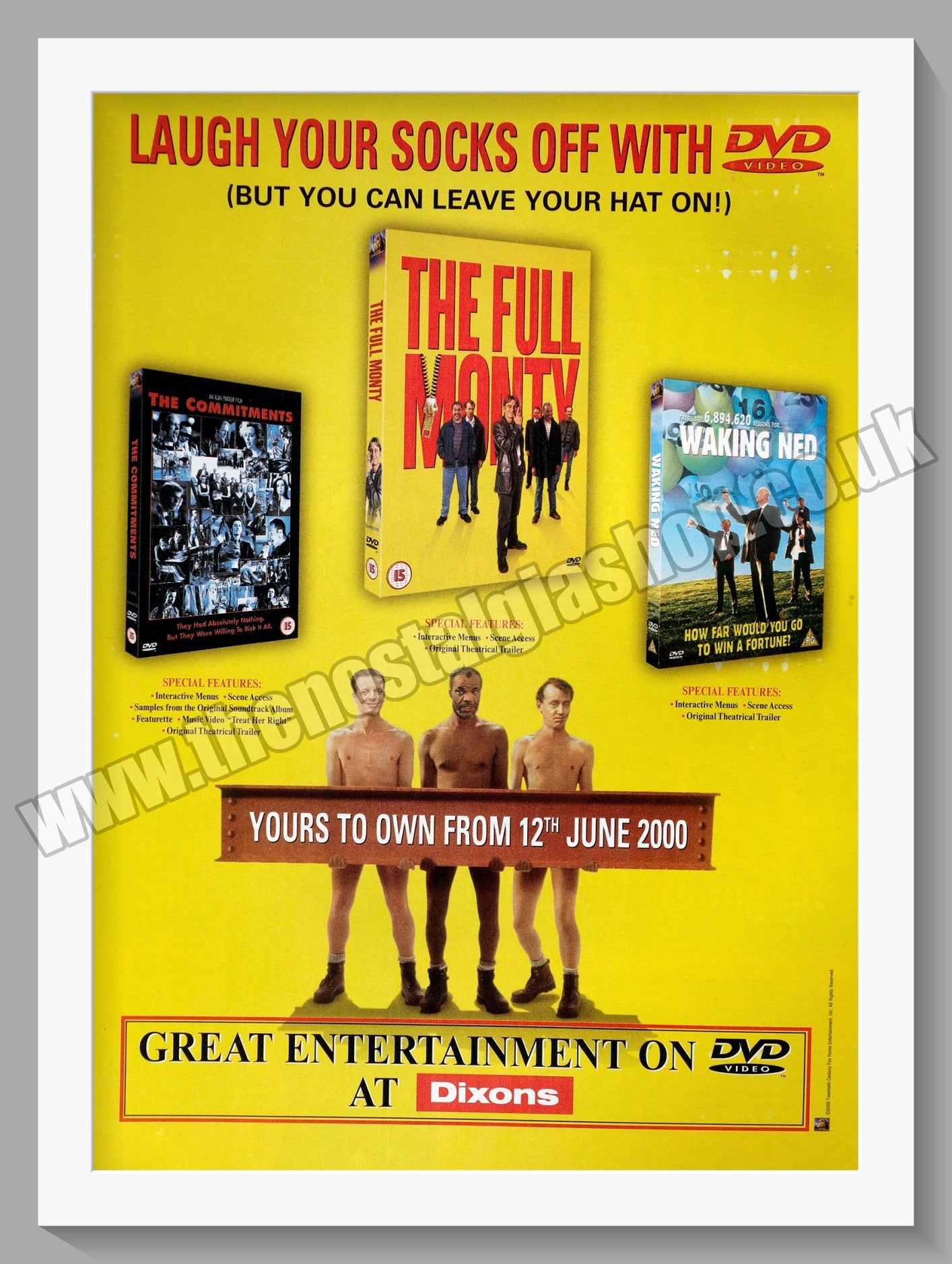 Waking Ned, The Full Monty, The Commitments. 2000 Original Advert (ref AD58728)