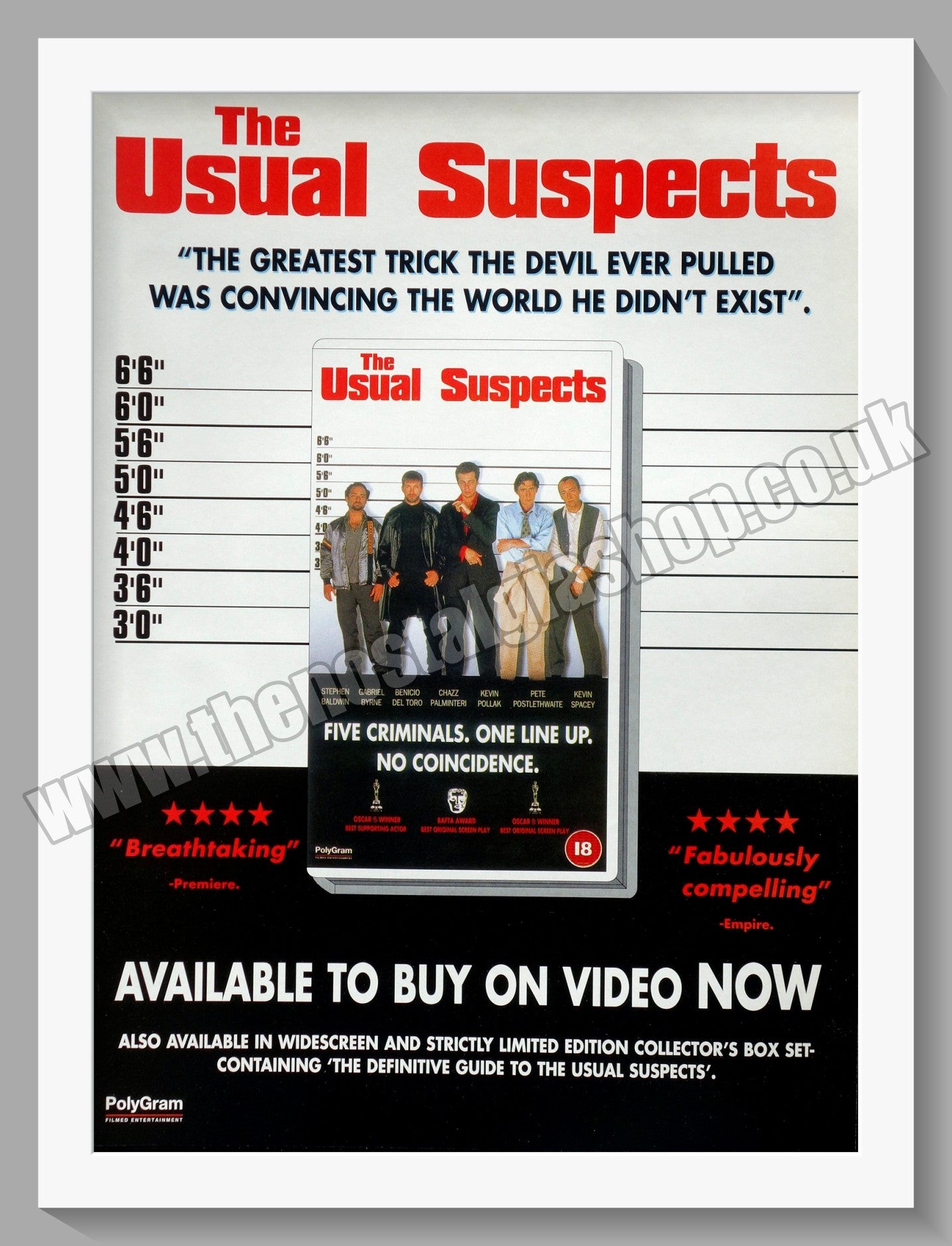 The Usual Suspects. 1996 Original Advert (ref AD58744)