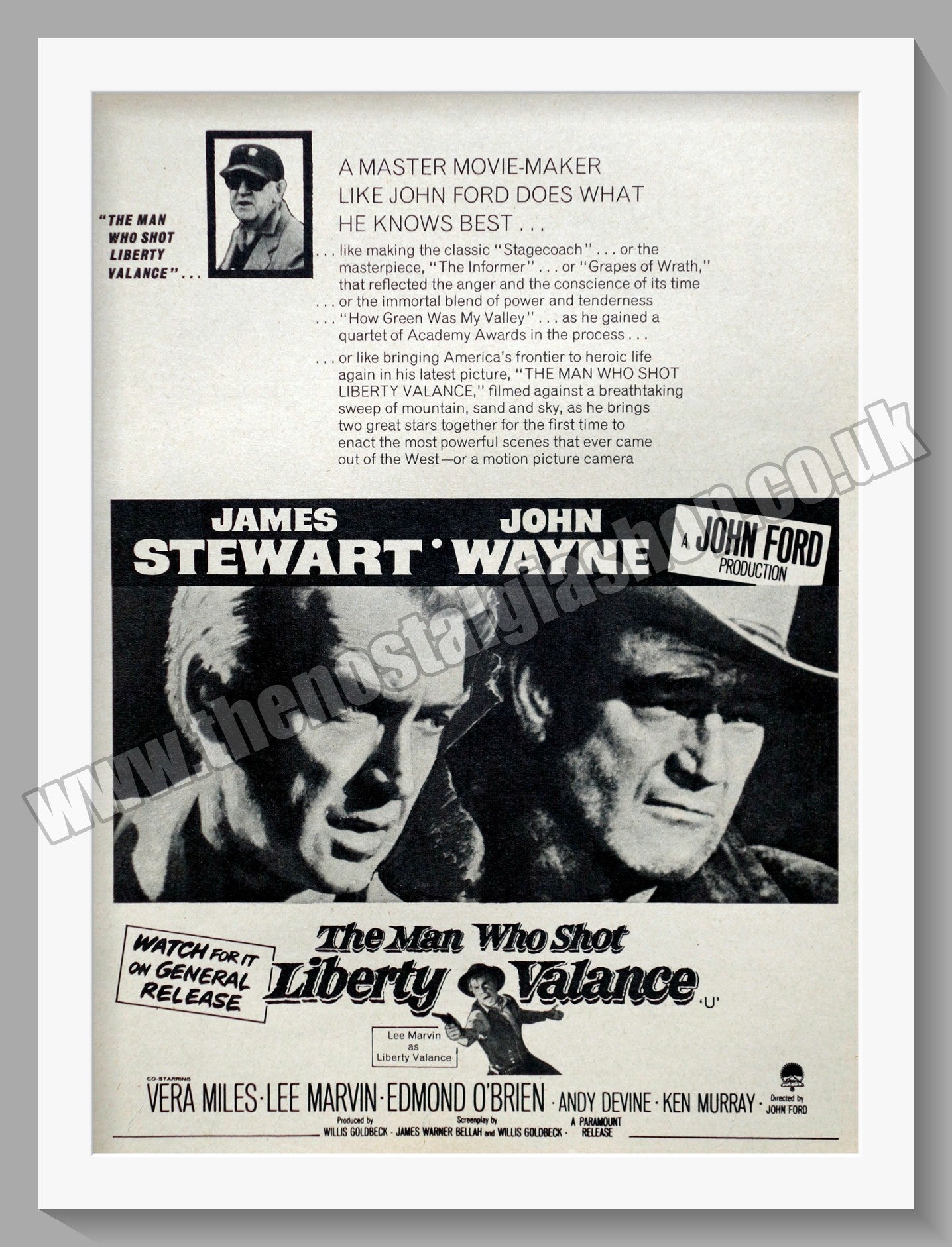 The Man Who Shot Liberty Valance. 1962 Original Advert (ref AD58867)