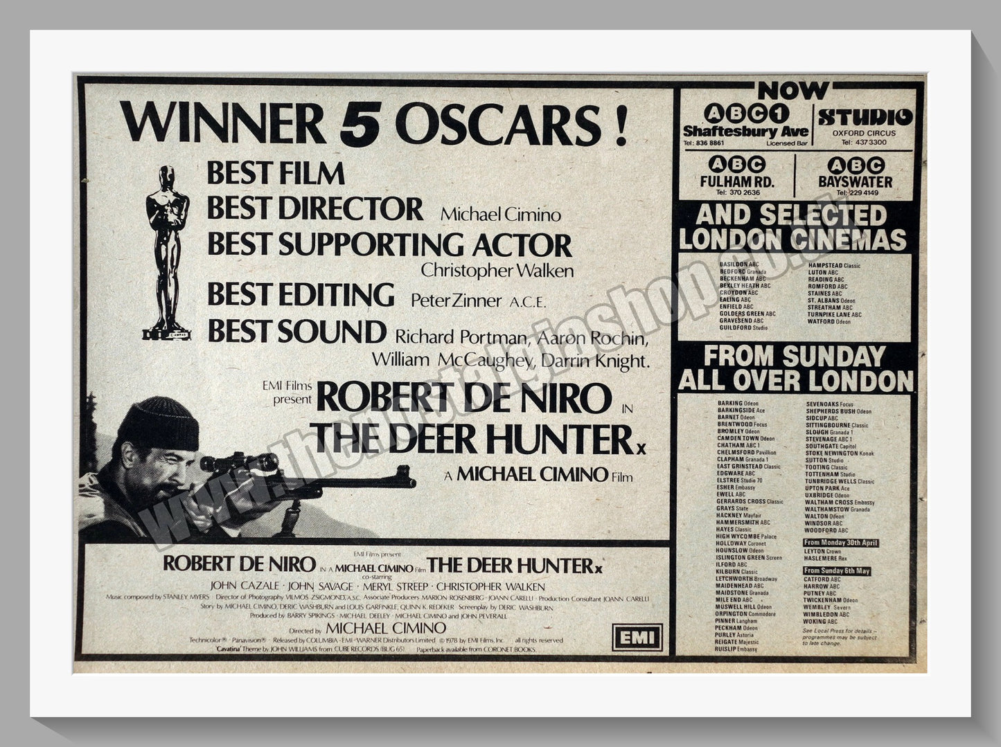 The Deer Hunter. 1979 Original Advert (ref AD58967)