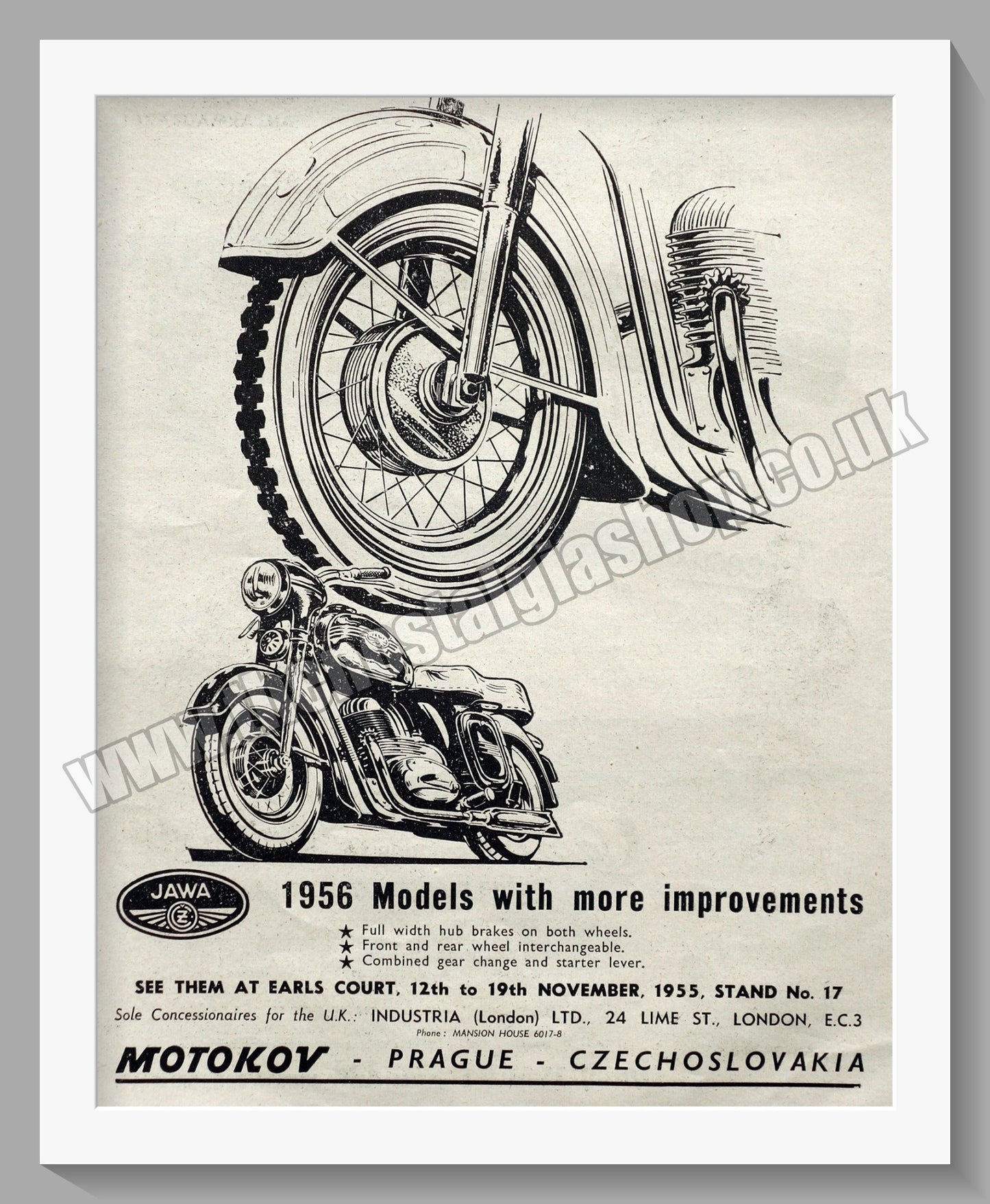 Jawa CZ Motorcycles for 1956. Original advert (ref AD58372)