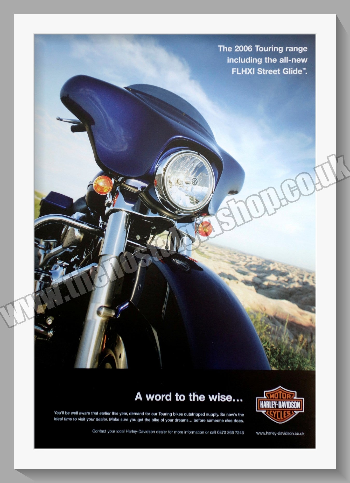 Harley Davidson FLHXI Street Glide Motorcycles. Original Advert 2005 (ref AD58429)
