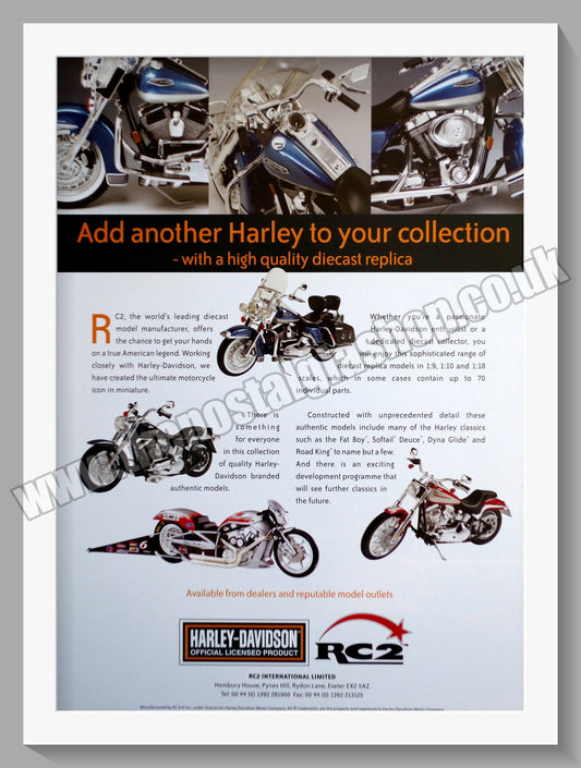 Harley Davidson Motorcycles. Diecast models. Original Advert 2004 (ref AD58458)