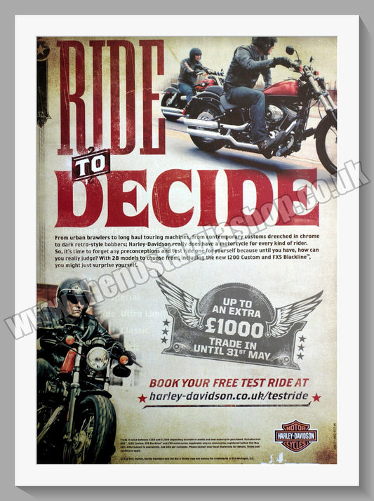 Harley Davidson Motorcycles. Original Advert 2011 (ref AD58435)